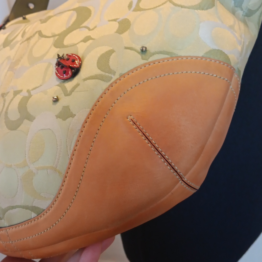 *Upcycled Coach Y2k Green Hobo With Coach Ladybugs 🐞 - Picture 11 of 17